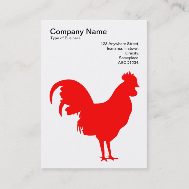 Red Cockerel - Svartvit Visitkort (Framsida)