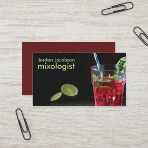 Red Cocktail-Affärskort Visitkort