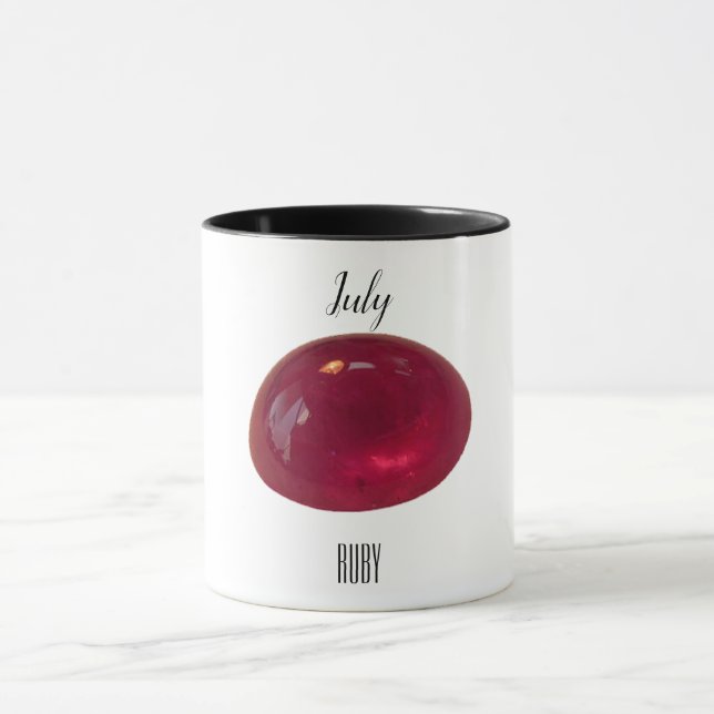 Red Coffee Mugg Ruby Gemstone juli Birthstone (Center)