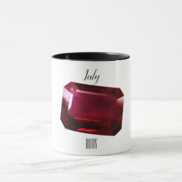 Red Coffee Mugg Ruby Gemstone juli Birthstone