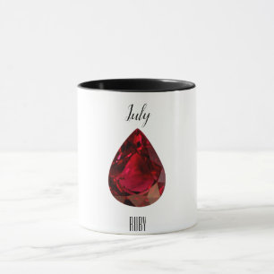 Red Coffee Mugg Ruby Gemstone juli Birthstone