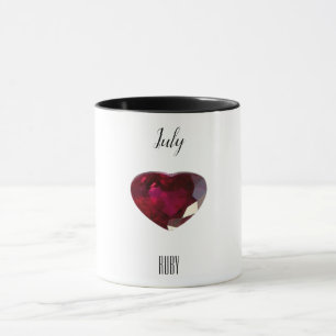 Red Coffee Mugg Ruby Gemstone juli Birthstone