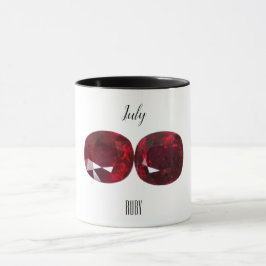 Red Coffee Mugg Ruby Gemstone juli Birthstone