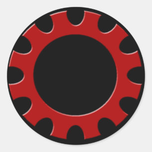 Red Cog Sticker Runt Klistermärke