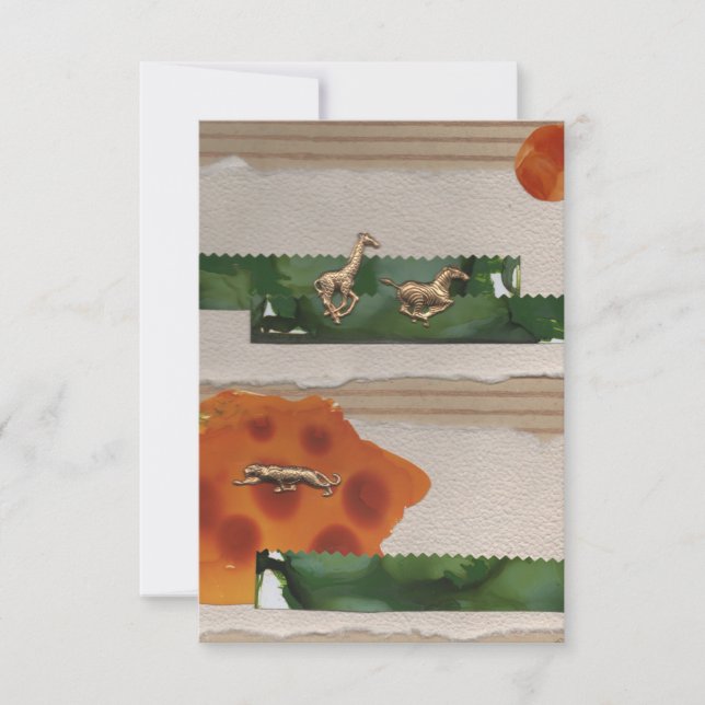 Red Collage African Animals Tack Kort (Framsida)