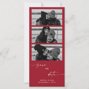 Red Collage B/W Photo Long Bröllop spara datum