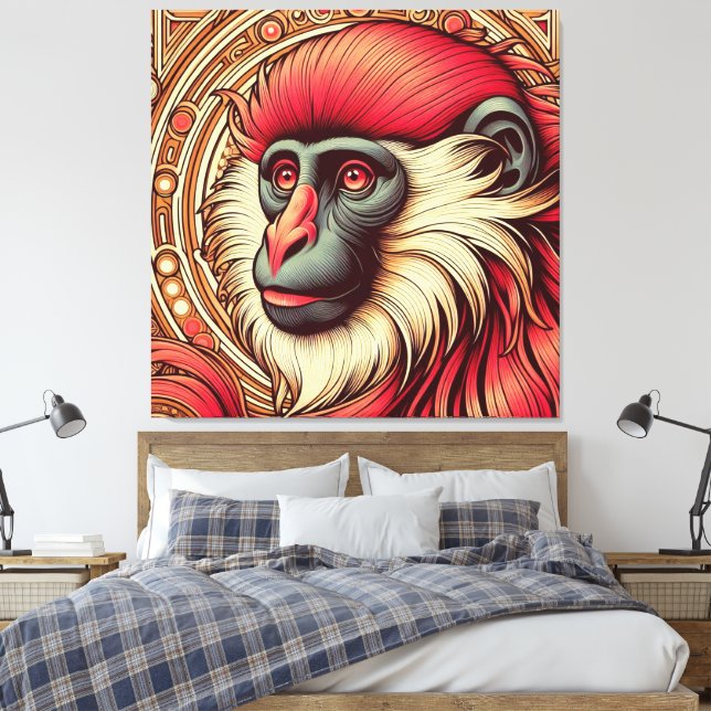 RED COLOBUS MONKEY RAM ART CANVASTRYCK (Insitu (sovrum))
