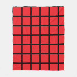 Red colored square pattern and black borders fleecefilt