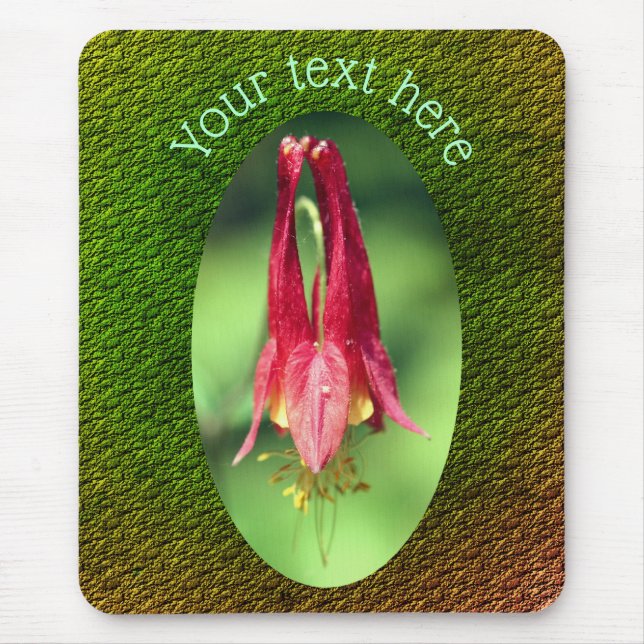 Red Columbine Flower Personlig Musmatta (Framsidan)