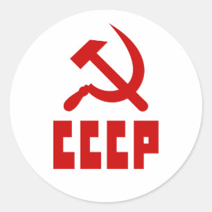 Red Communist CCCP Russian Hammer and Sickle Runt Klistermärke