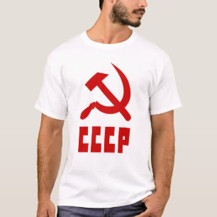 Red Communist CCCP Russian Hammer and Sickle T Shirt
