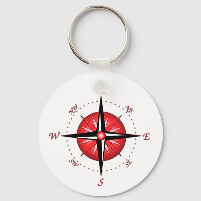 Red Compass Ro Nyckelring (Framsida)