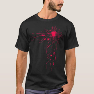 Red Computer CPU Core Heart Geek T Shirt