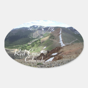 Red Cone Colorado-dekal Ovalt Klistermärke