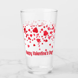 Red Confetti Valentine Hearts Personlig Glaskopp