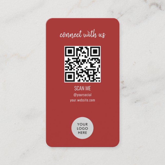 Red Connect with US QR-kod Visitkort (Framsida)