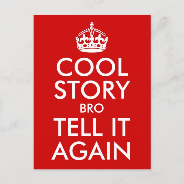 Red Cool Story Bro Berätta igen Vykort (Framsida)