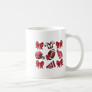Red Coquette Bow Football Game Day Women Girls Kid Kaffemugg
