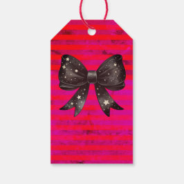 Red Coquette bow Halloween Presentetikett