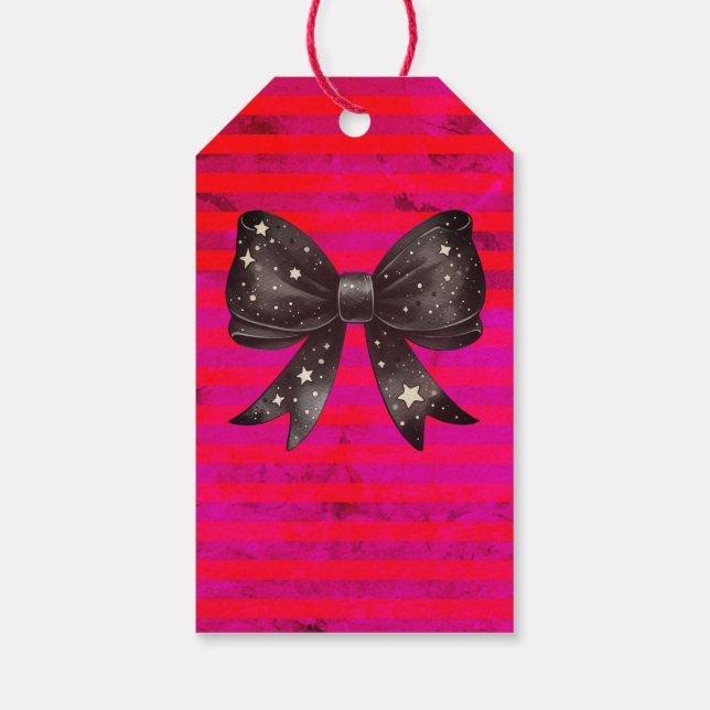 Red Coquette bow Halloween Presentetikett (Baksidan)