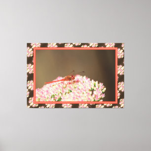 Red Coral Dragonfly Art Decor Canvastryck