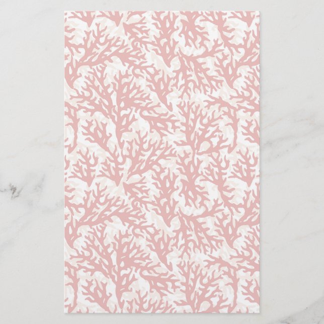 Red Coral Mönster 2 Brevpapper (Framsida)