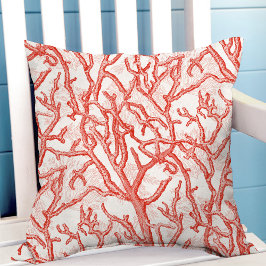 Red Coral Mönster Coastal Summer Kudde