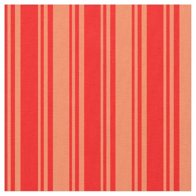 Red & Coral Mönster Tyg (Närbild)