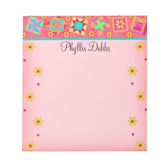 Red Coral Patchwork Quilt Block Art (Framsida)