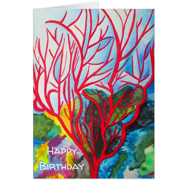 Red Coral Reef Ocart Hälsningskort (Framsidan)