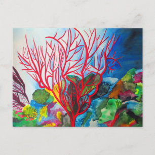 Red Coral Reef Ocart Vykort