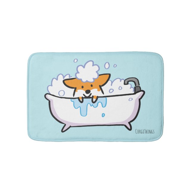 Red Corgi Bath Mat Badrumsmatta (Framsidan)