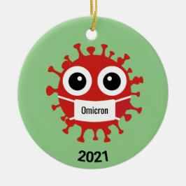 Red Coronavirus Covid-19 Omikron variant Ornament