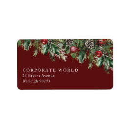 Red Corporate jul Returadress Party Adressetikett