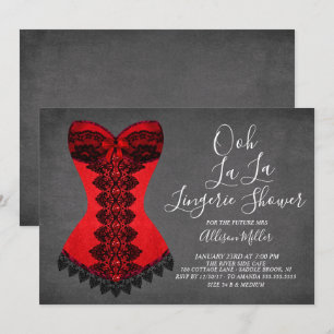 Red Corset Lingerie Inbjudningskort för möhippan