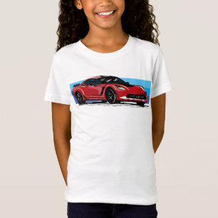 Red Corvette C7 med Blue Rand T Shirt