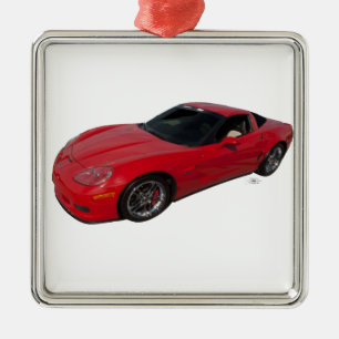 Red Corvette Julgransprydnad Metall