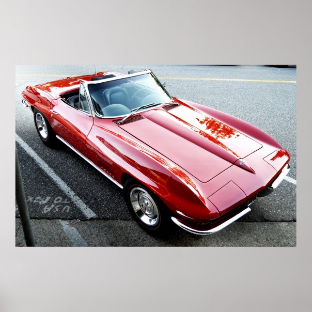Red Corvette Poster (Framsidan)