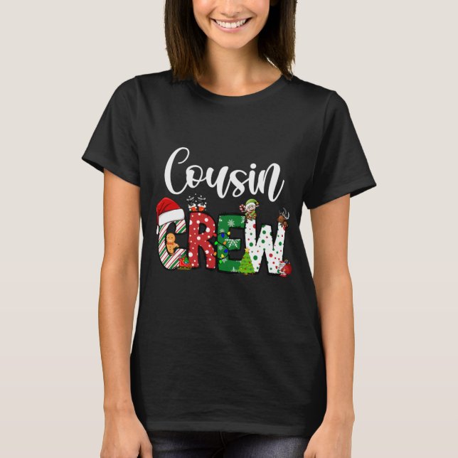 Red Cousin Crew Christmas Retro  T Shirt (Framsida)