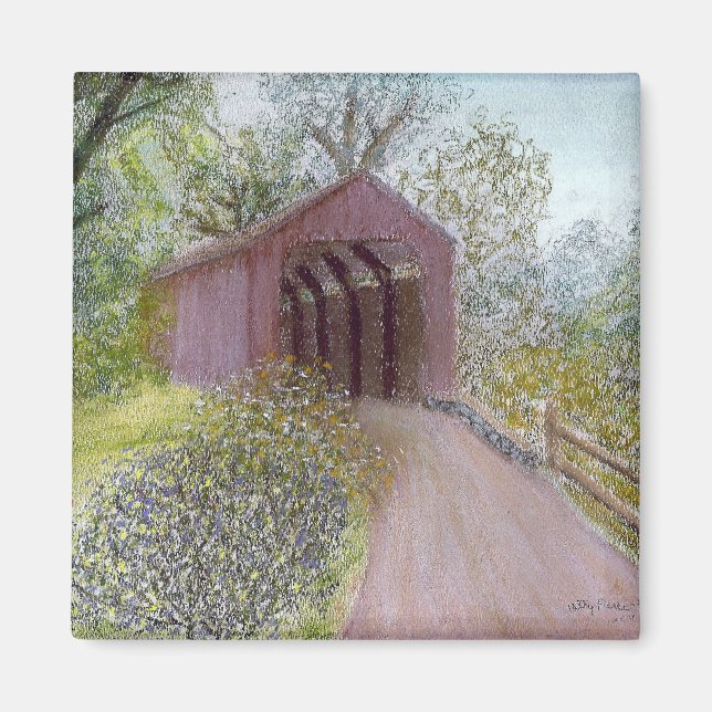 Red Covered Bridge Magnet (Framsidan)