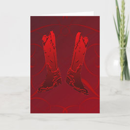 Red Cowboy Boots Greeting Card Helgkort