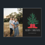 Red Cowboy Boots och Spruce God jul Helg Vykort<br><div class="desc">Red Cowboy Boots och Spruce God jul</div>