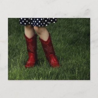 Red CowboyBoots Vykort