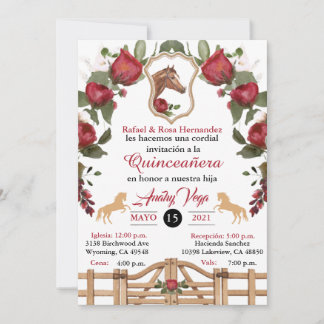 Red Cowgirl Western Investigation, Quinceanera Inb Inbjudningar