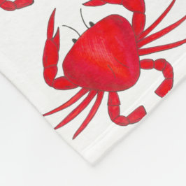 Red Crab Baltimore Maryland Beach Blanket Fleecefilt