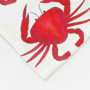 Red Crab Baltimore Maryland Beach Blanket Fleecefilt