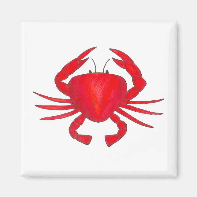 Red Crab Baltimore Maryland Crabs Beach Magnet (Framsidan)