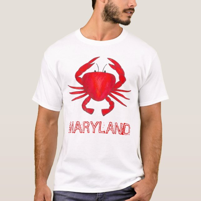Red Crab Baltimore Maryland Crabs Seafood Tee (Framsida)