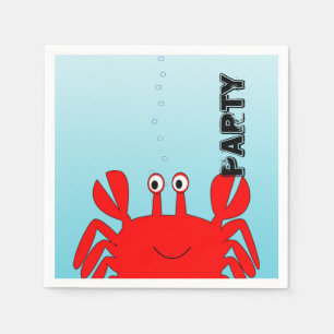 Red Crab Beach Party Birthday eller Open House Pappersservett