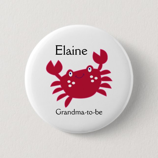 RED CRAB CALYPSO NAMN BRICKA Personlig Button Knapp (Framsida)